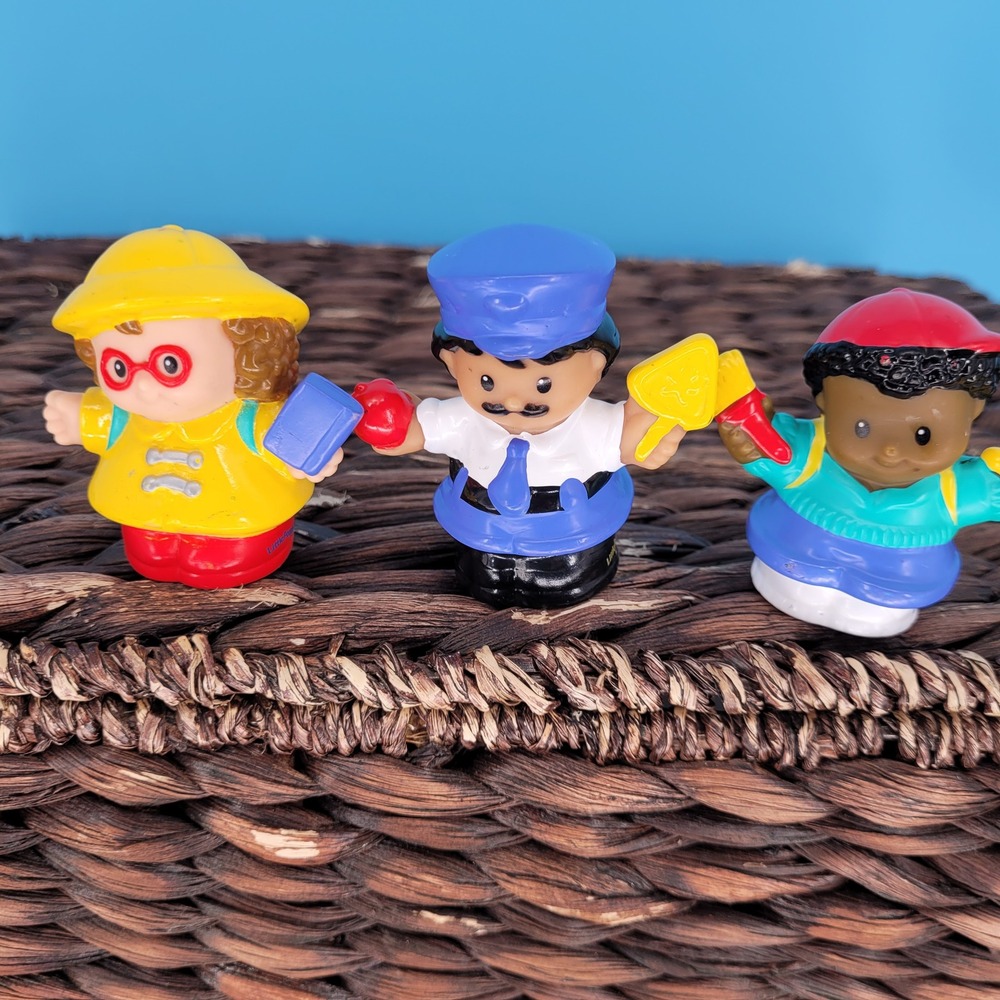 Vintage Fisher-Price Little People Figures Toddler Community Heroes Multi-Color